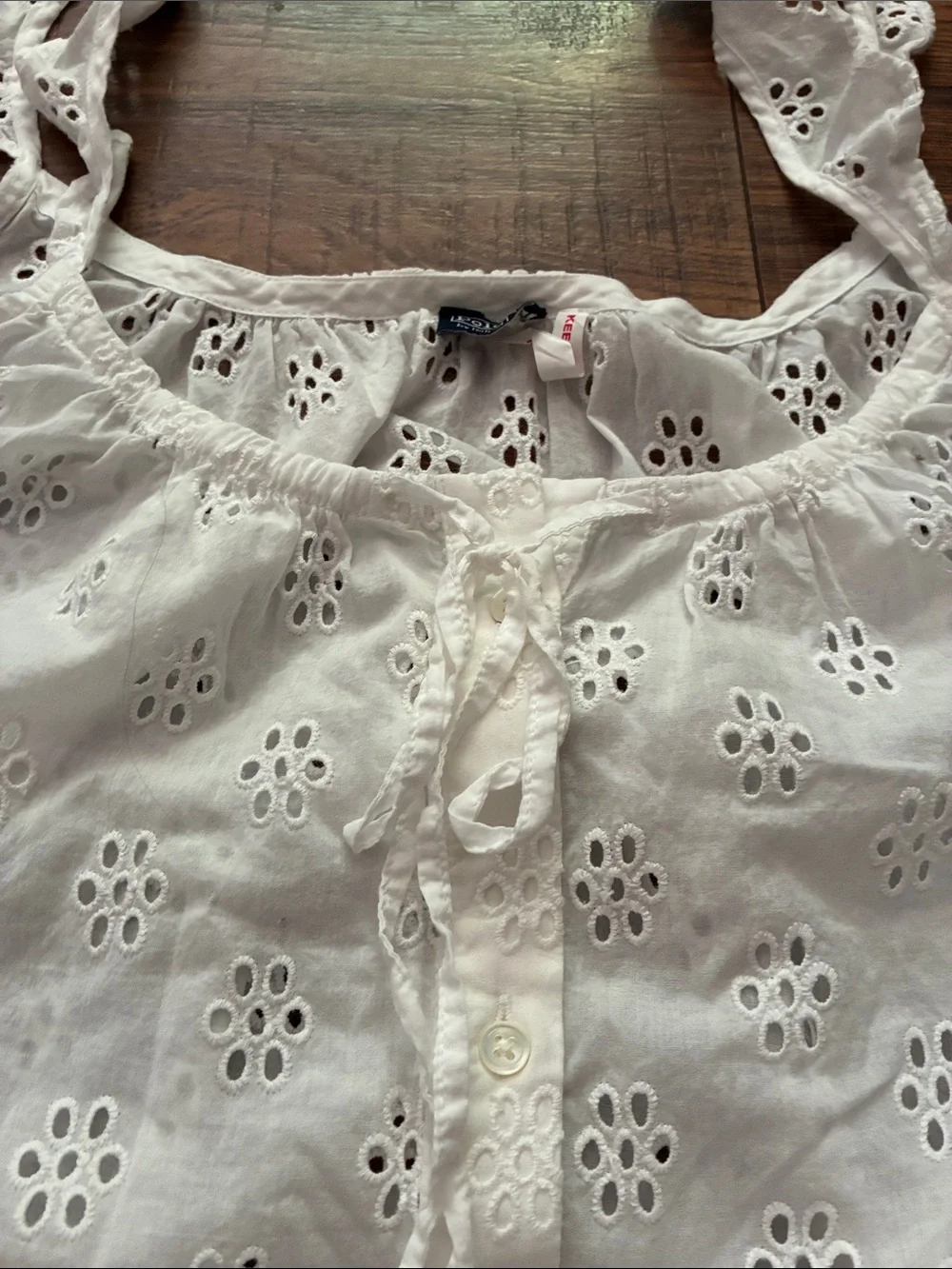 Polo Ralph Lauren eyelet cami sleep dress white size S